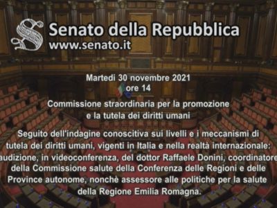 RSA in Emergenza Covid-19: Audizione Coordinatore Commissione Salute Raffaele Donini al Senato - 30.11.2021 